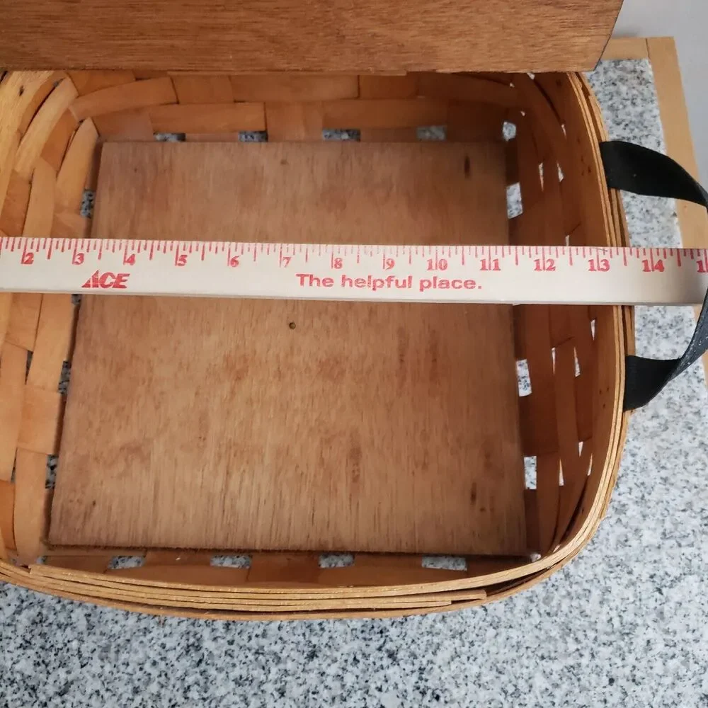 VTG Woven Wood Decoupage‎ Noah's Ark Lid w/Handles Hinge Top Home Décor Basket